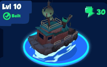 half-right Boat upgraded to lvl 10