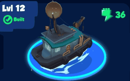 half-right Boat upgraded to lvl 12