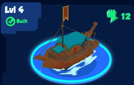 half-right Boat upgraded to lvl 4