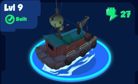 half-right Boat upgraded to lvl 9