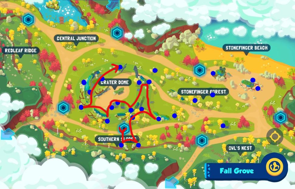 half-right Crater Dome farming route