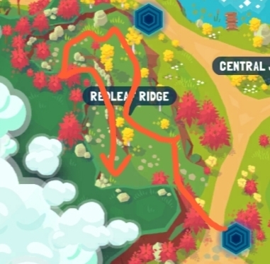 half-right Redleaf Ridge farming route