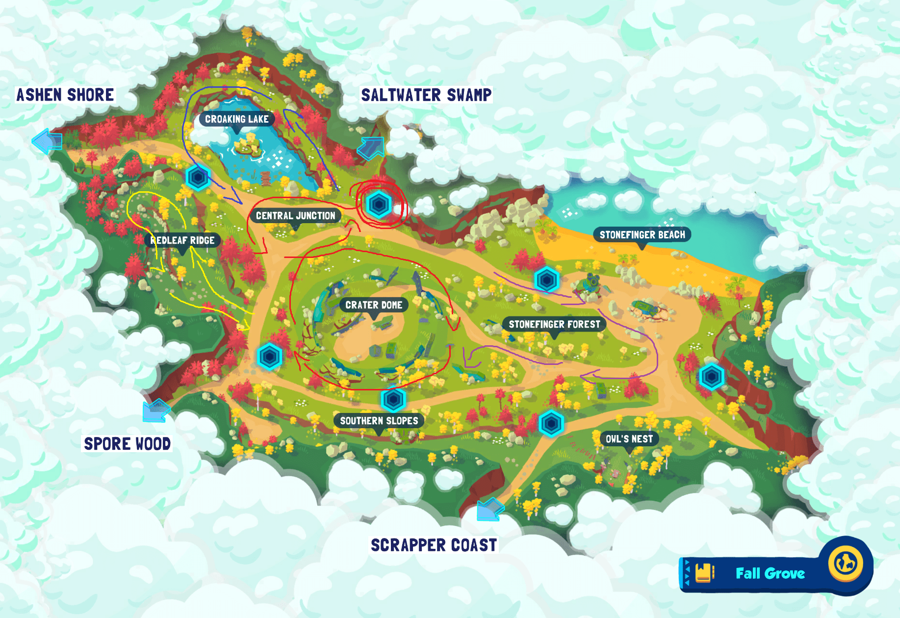 MVPs Fall Grove Farming Map